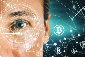 portrait of young businesswoman face with digital 2025 10 15 02 29 11 utc