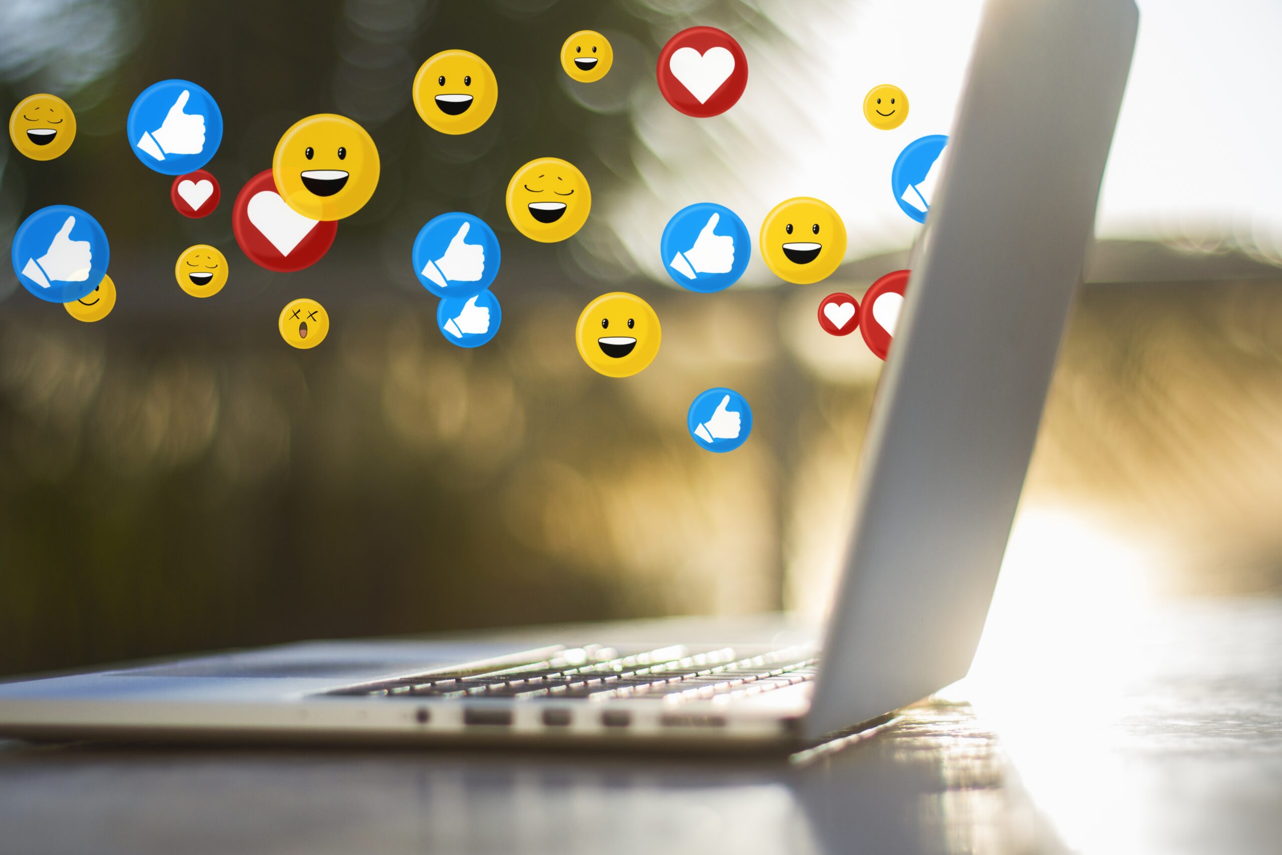 close up of laptop computer on desktop with social 2025 10 15 05 08 41 utc