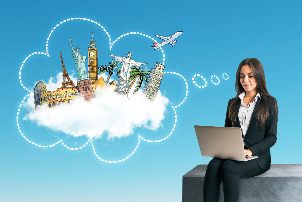 young businesswoman thinking about travel while us 2025 10 15 04 56 13 utc