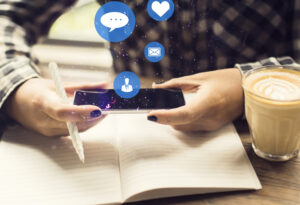 hands using social media smartphone with icons co 2025 10 15 05 10 38 utc