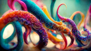 tentacles colorful abstract background 3 d illustration