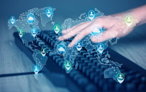 keyboard with high tech user map icons and symbols 2026 01 09 14 56 18 utc