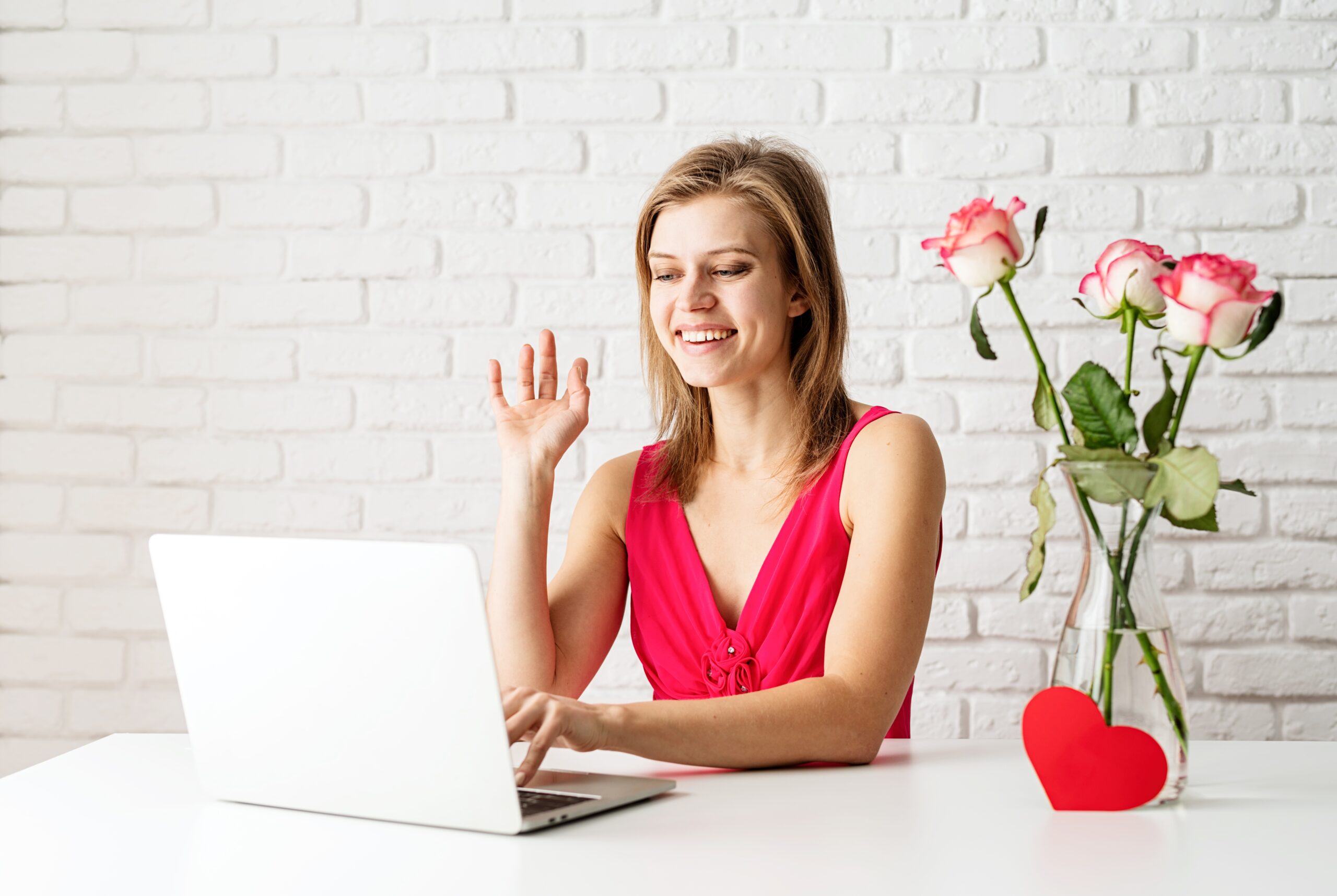 valentines day beautiful blond woman in pink dres 2026 01 09 06 51 38 utc